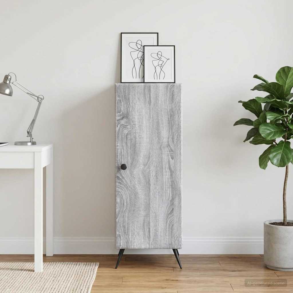 vidaXL Sivupöytä Harmaa sonoma 33 x 34,5 x 90 cm Tekninen puu