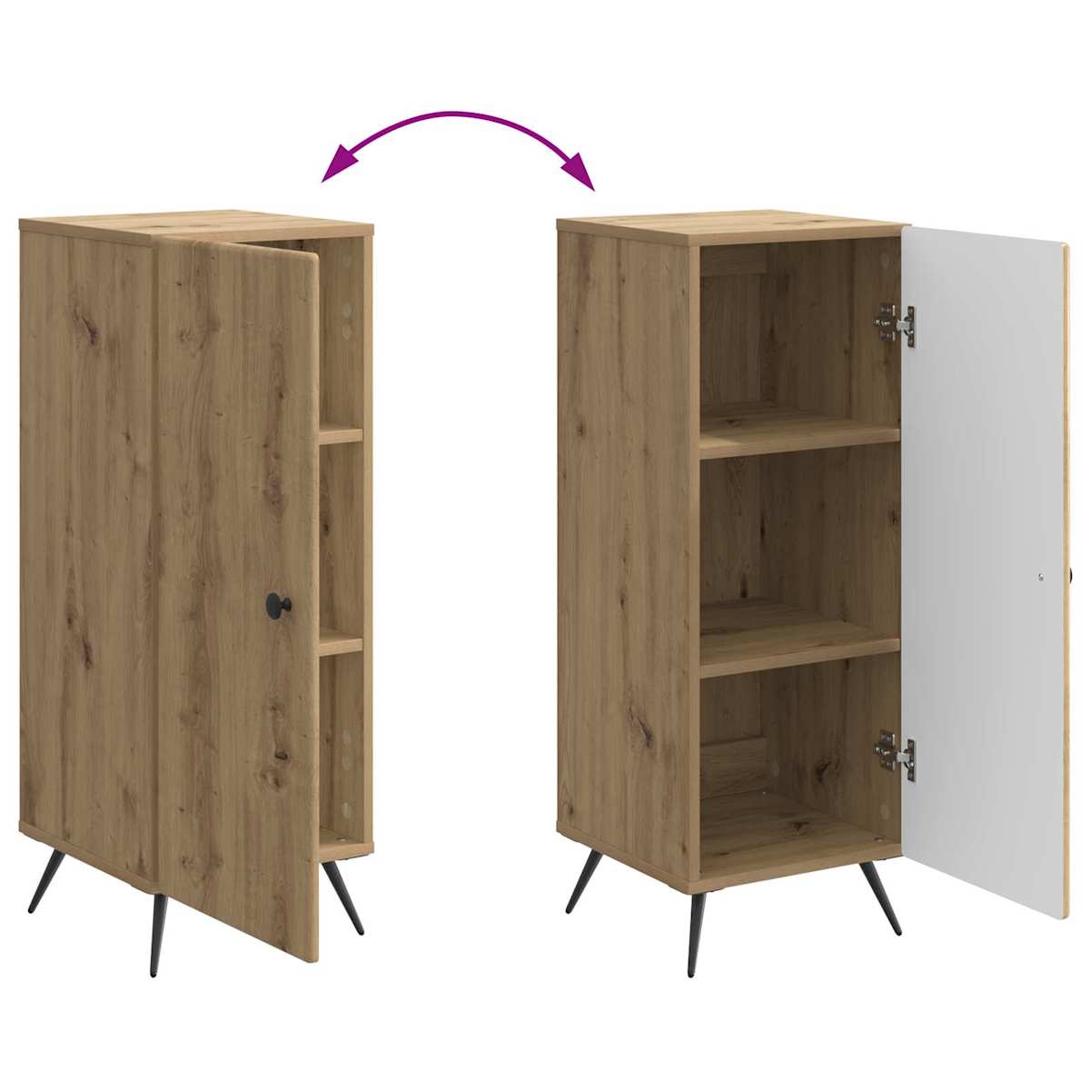 Sideboard 33 x 34,5 x 90 cm Konstrueret træ - Billede 10