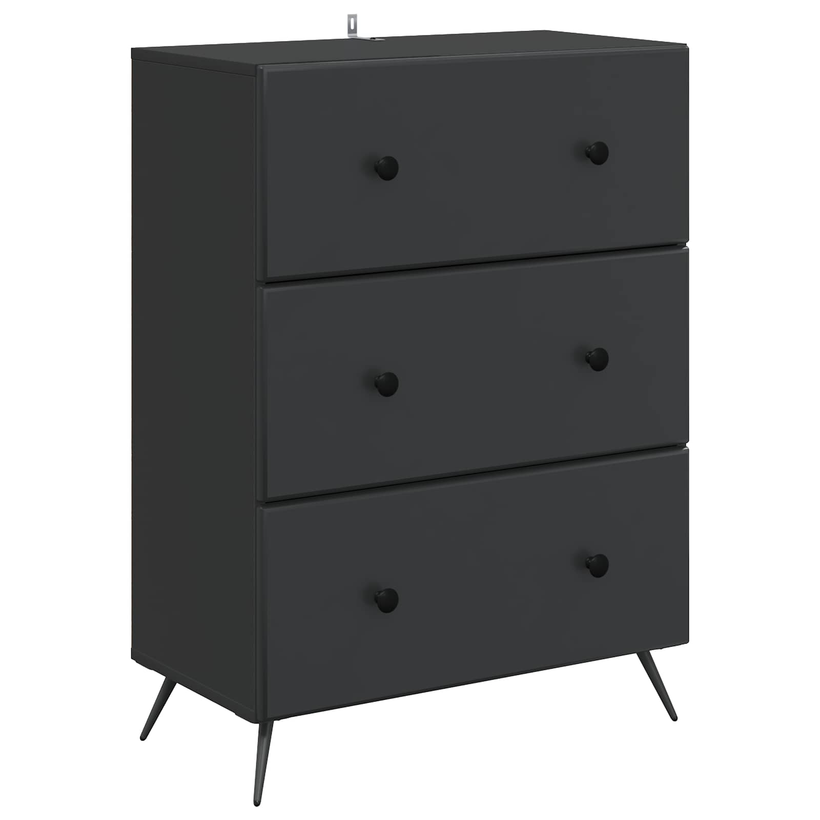 vidaXL Dulap cu sertare Negru 66 x 34,5 x 90 cm Lemn prelucrat