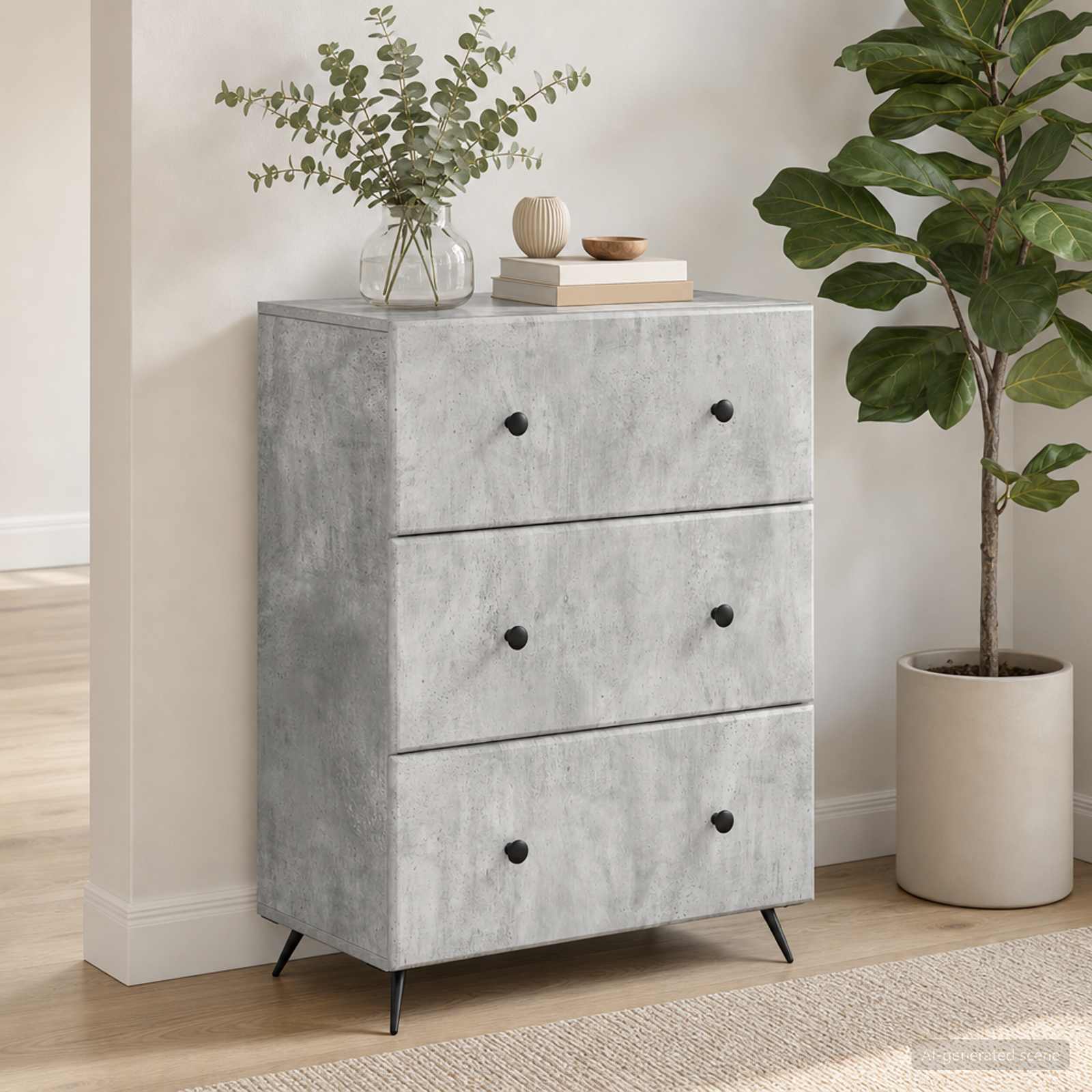 Predalna omara Betonsko siva 66 x 34,5 x 90 cm Inženirski les - slika 4