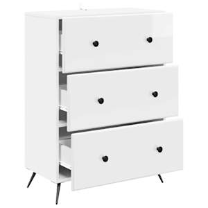 Skříň se zásuvkami Bílá s vysokým leskem 66 x 34,5 x 90 cm - obrázek 5