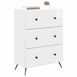 Skříň se zásuvkami Bílá s vysokým leskem 66 x 34,5 x 90 cm - obrázek 3