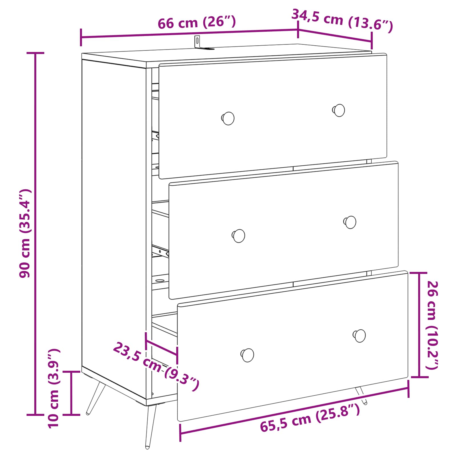 Predalna omara Dimljen hrast 66 x 34,5 x 90 cm Inženirski les - slika 9
