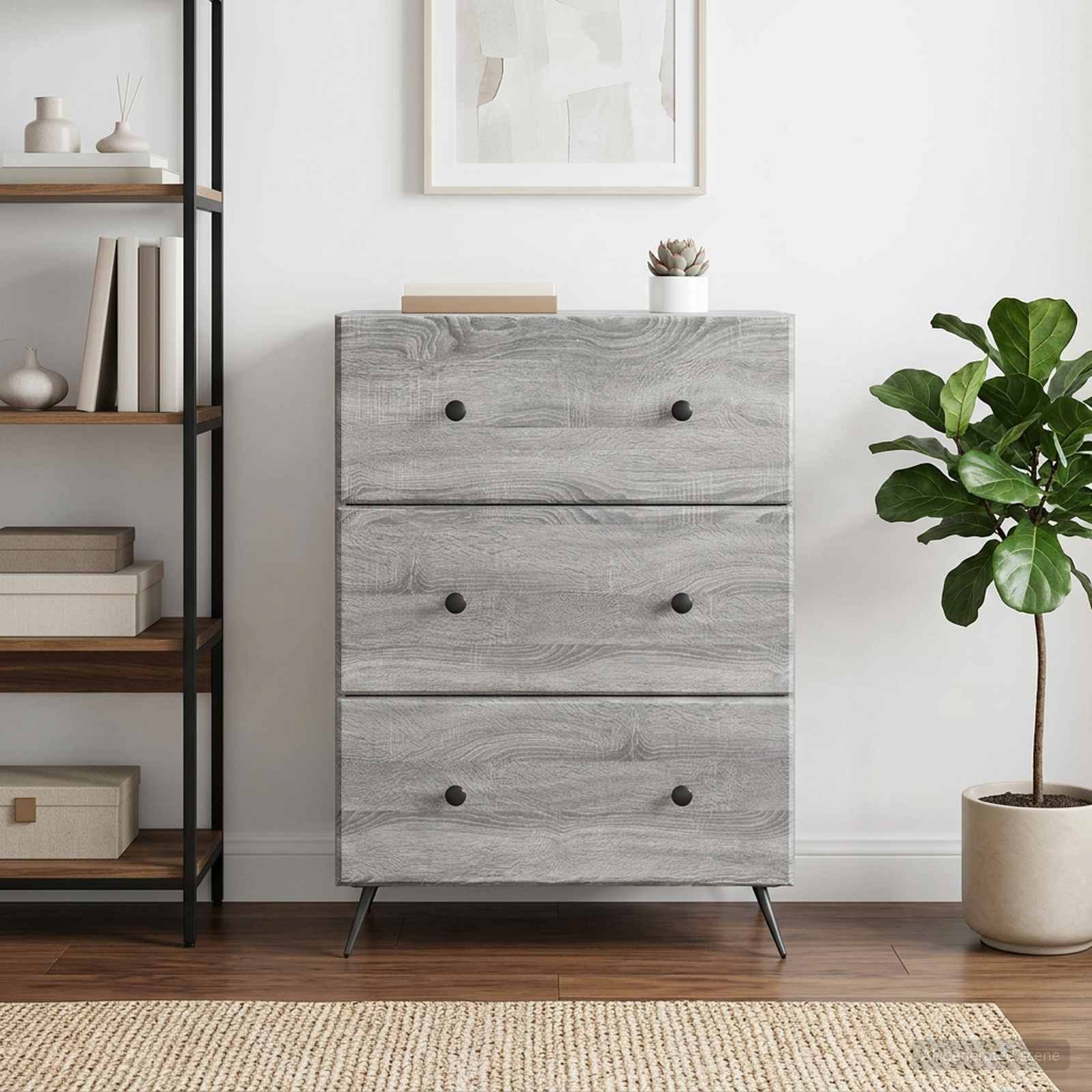 Predalna omara Siva Sonoma 66 x 34,5 x 90 cm Inženirski les - slika 4