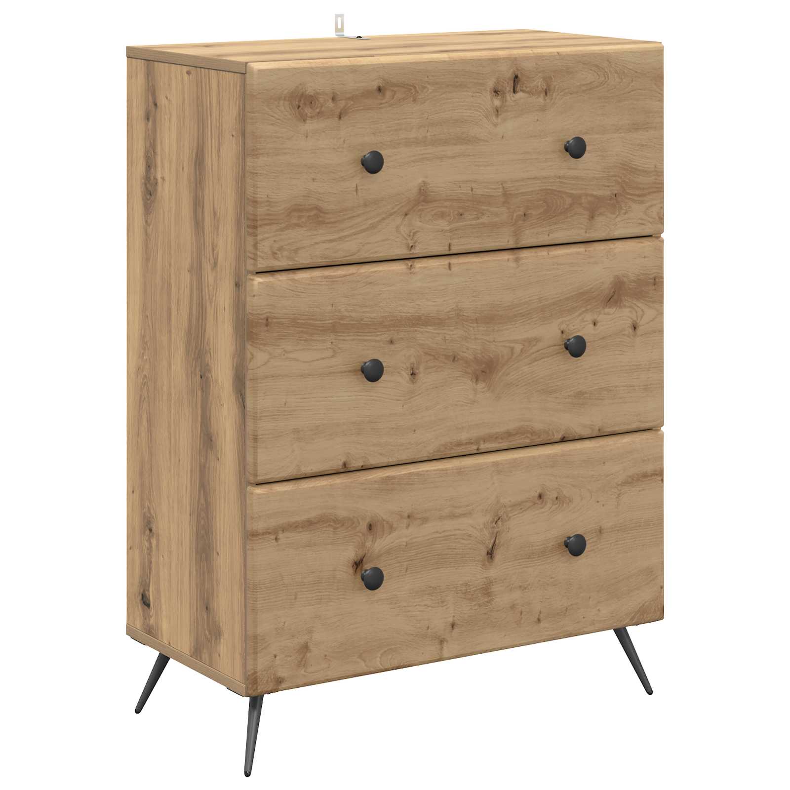vidaXL Dulap cu sertare Stejar Artizanal 66 x 34,5 x 90 cm