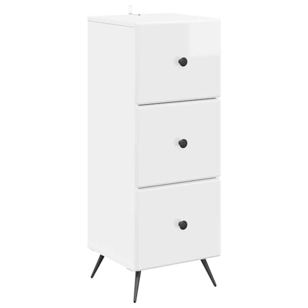 vidaXL Sahtlib&uuml;roo K&otilde;rgl&auml;ikega valge 33 x 34,5 x 90 cm Tehispuit