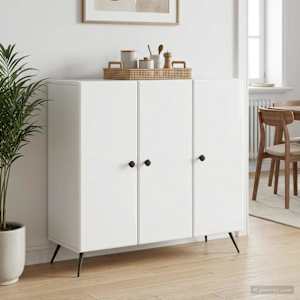 Servírovací skříň Bílá s vysokým leskem 89 x 34,5 x 80 cm - obrázek 4