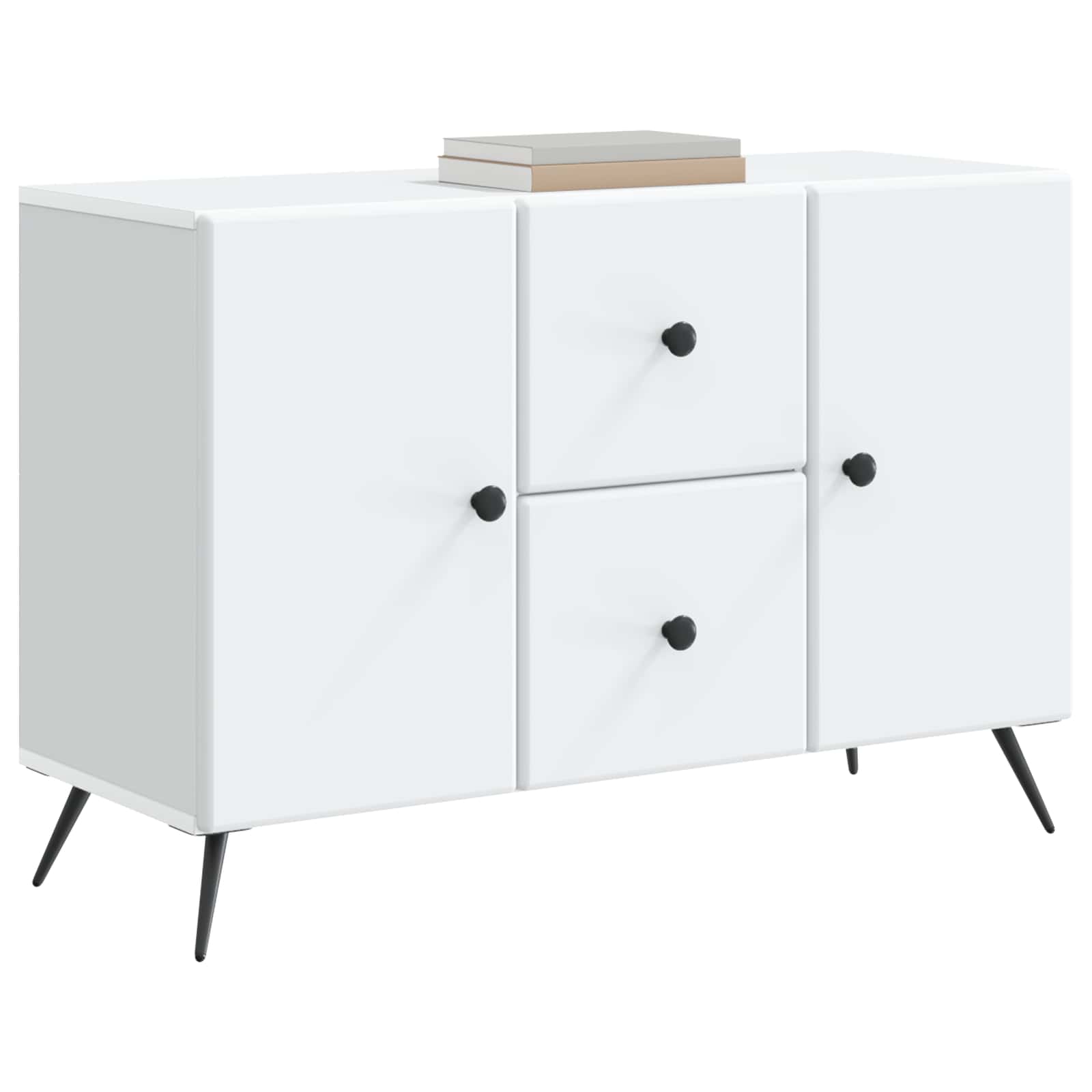 Strani šal s predalom Bela 89 x 34,5 x 60 cm Inženirski les - slika 3