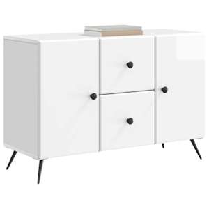 Servírovací skříň Bílá s vysokým leskem 89 x 34,5 x 60 cm - obrázek 3