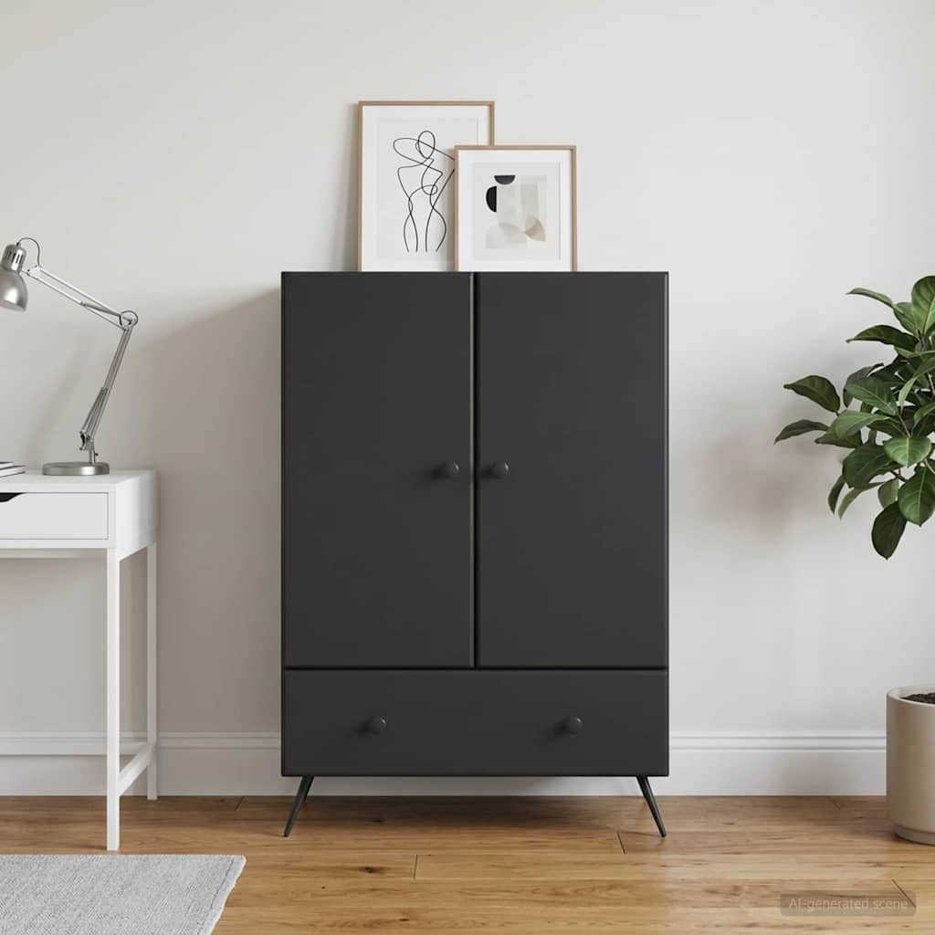 vidaXL Sivupöytä laatikon kanssa Musta 66 x 34,5 x 95 cm Tekninen puu