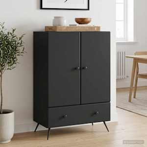 Servírovací skříň Černá 66 x 34,5 x 95 cm Kompozitní dřevo - obrázek 3