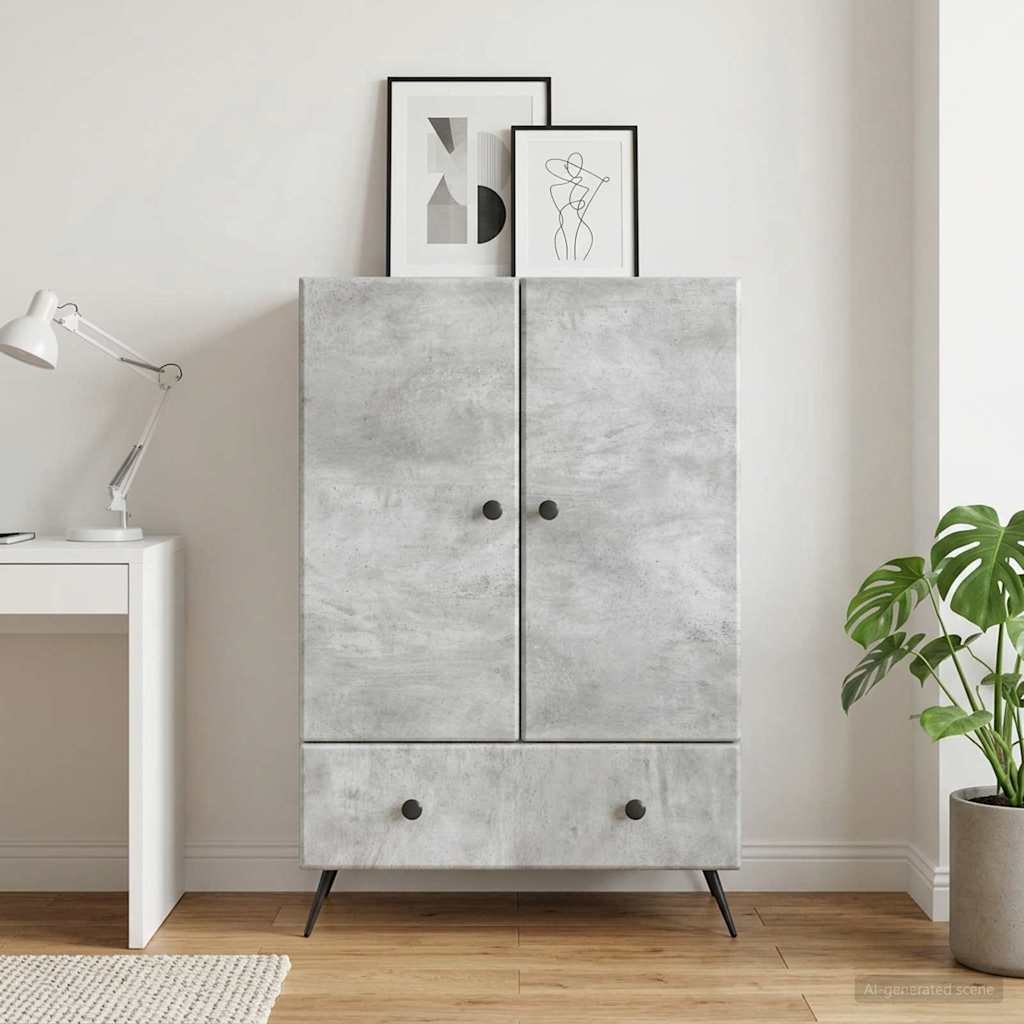 Kõide sahtliga Betoonhall 66 x 34,5 x 95 cm Tehispuit