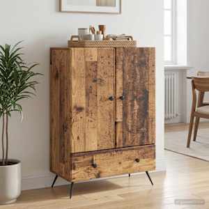 Servírovací skříň se zásuvkou Staré dřevo 66 x 34,5 x 95 cm - obrázek 1