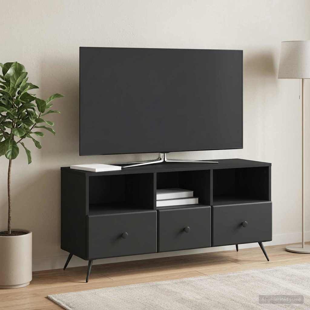 vidaXL Cabinet TV cu sertar Negru 102 x 34,5 x 50 cm Lemn prelucrat
