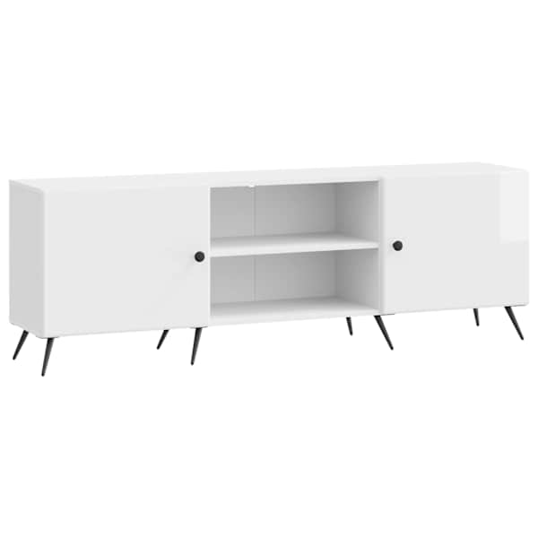 vidaXL Telerikapp 150 x 31 x 50 cm K&otilde;rgl&auml;ikega valge Tehispuit