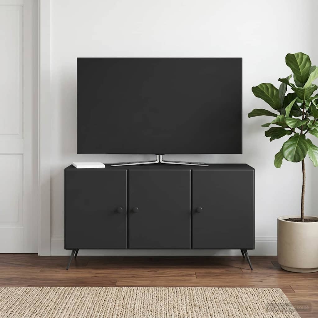 TV-kaappi Musta 99 x 34,5 x 50 cm Tekninen puu - Image 4