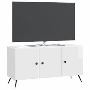Televizní skříň Bílá s vysokým leskem 99 x 34,5 x 50 cm - obrázek 3