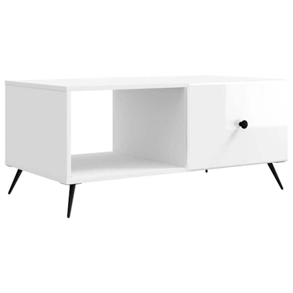 vidaXL Kohvilaud K&otilde;rgl&auml;ikega valge 90 x 50 x 40 cm Tehispuit
