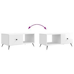Konferenční stolek Bílá s vysokým leskem 90 x 50 x 40 cm - obrázek 10