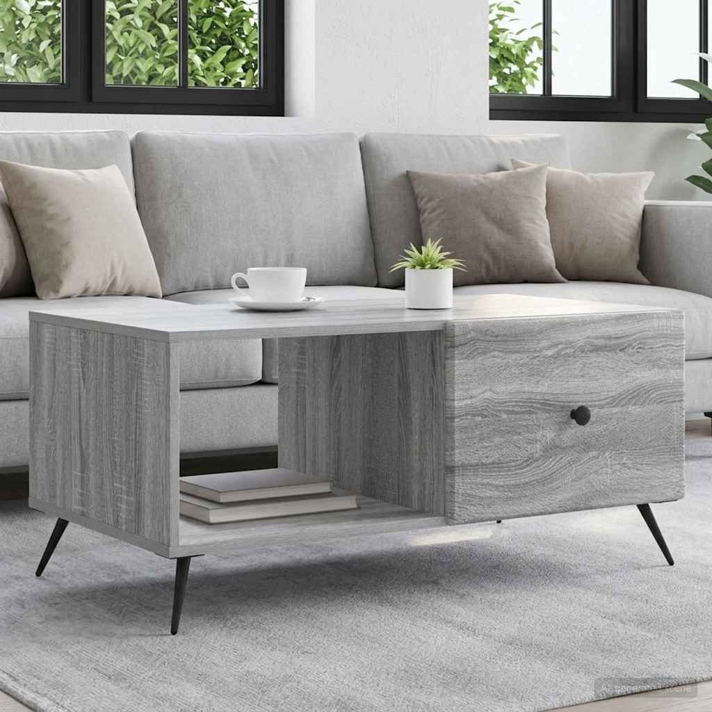 vidaXL Masă de cafea Sonoma gri 90 x 50 x 40 cm Lemn prelucrat