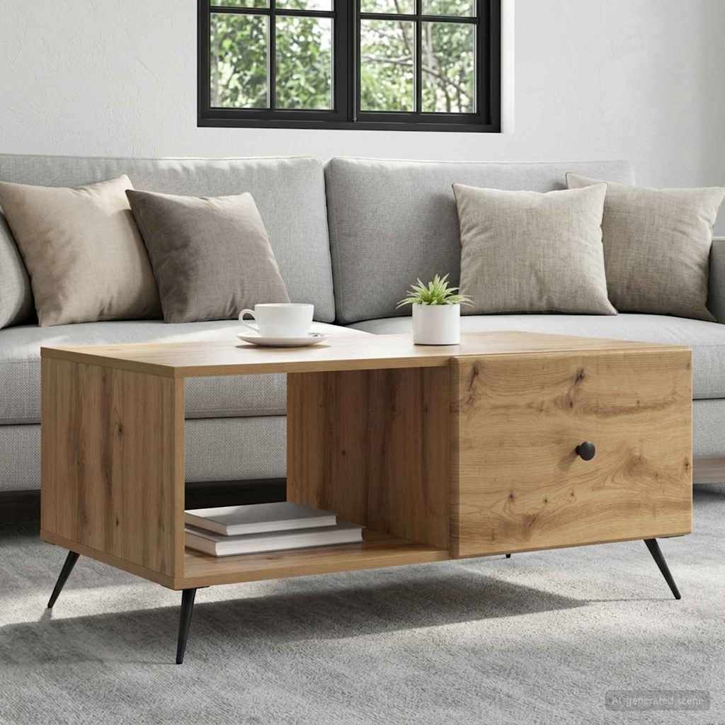 vidaXL Masă de cafea Stejar Artizanal 90 x 50 x 40 cm Lemn prelucrat