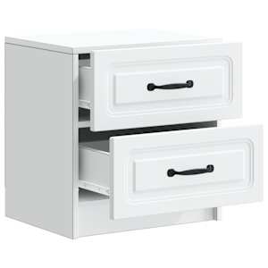 Noční skříňka 2 pcs Bílá 43 x 34,5 x 44,5 cm Kompozitní dřevo - obrázek 4