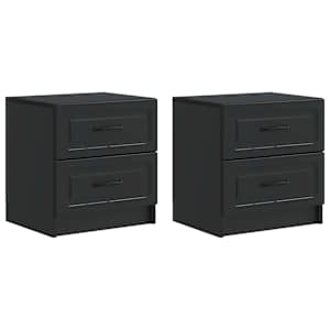 Noční skříňka 2 pcs Černá 43 x 34,5 x 44,5 cm Kompozitní dřevo - obrázek 2
