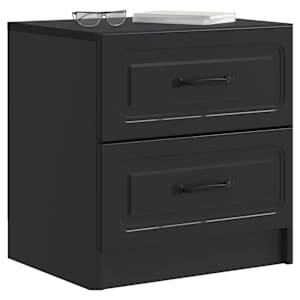 Noční skříňka 2 pcs Černá 43 x 34,5 x 44,5 cm Kompozitní dřevo - obrázek 3