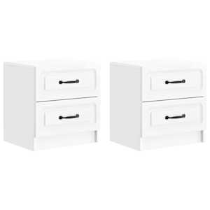 Noční skříňka 2 pcs Bílá s vysokým leskem 43 x 34,5 x 44,5 cm - obrázek 2