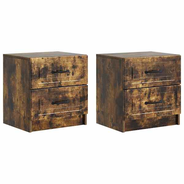 vidaXL &Ouml;&ouml;lambi kapp 2 tk Suitsutatud tamm 43 x 34,5 x 44,5 cm