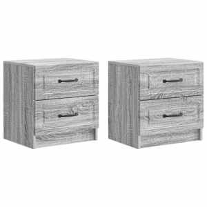 Nočna omarica s predalom 2 pcs Siva Sonoma 43 x 34,5 x 44,5 cm