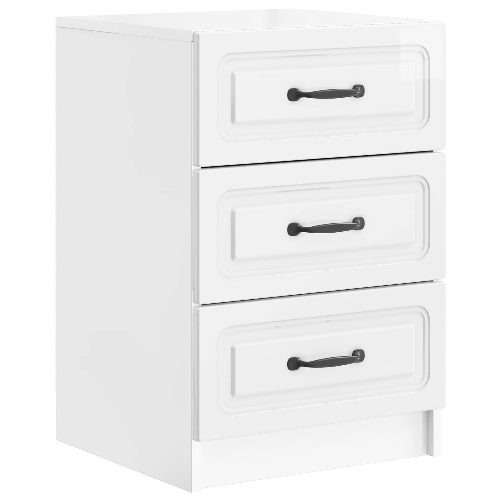 vidaXL Dulap de noapte cu sertar Alb foarte lucios 43 x 41 x 63,5 cm