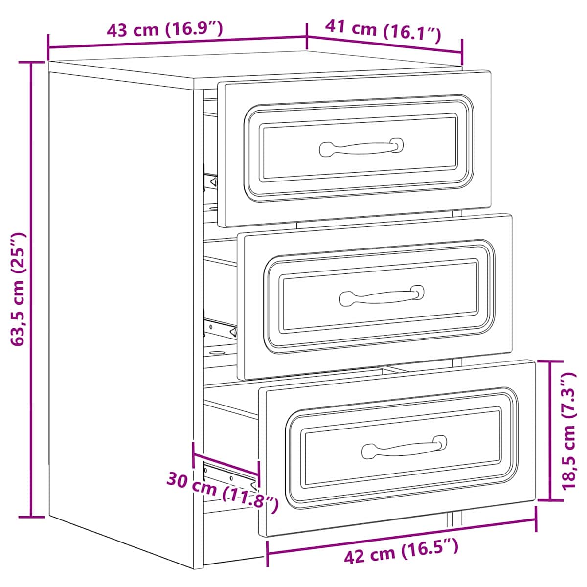 Natskab 43 x 41 x 63,5 cm Konstrueret træ - Billede 11