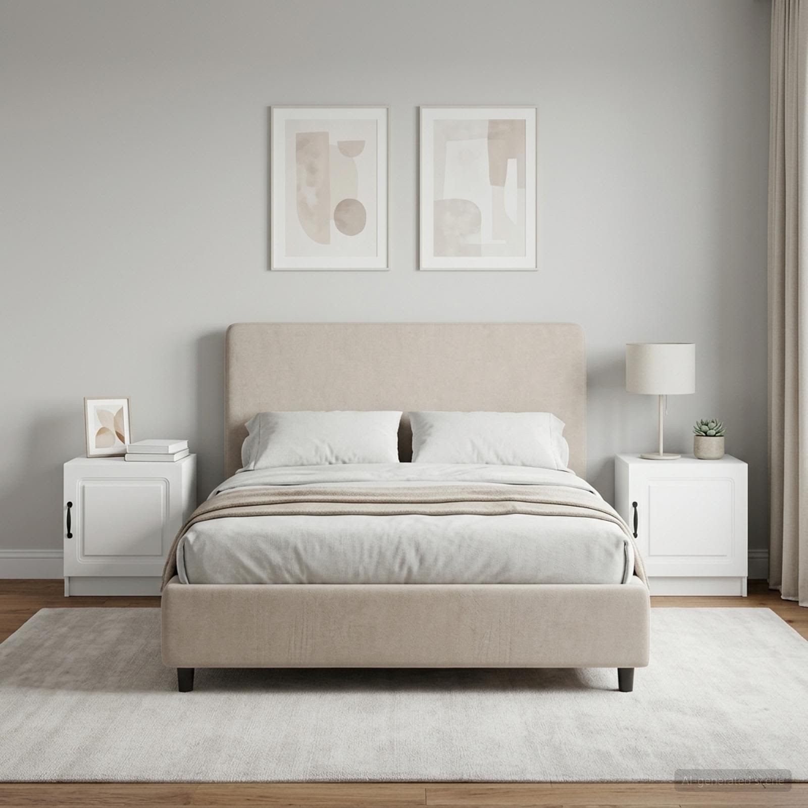 vidaXL Natskab 2 stk. Hvid 43 x 34,5 x 47 cm Konstrueret træ