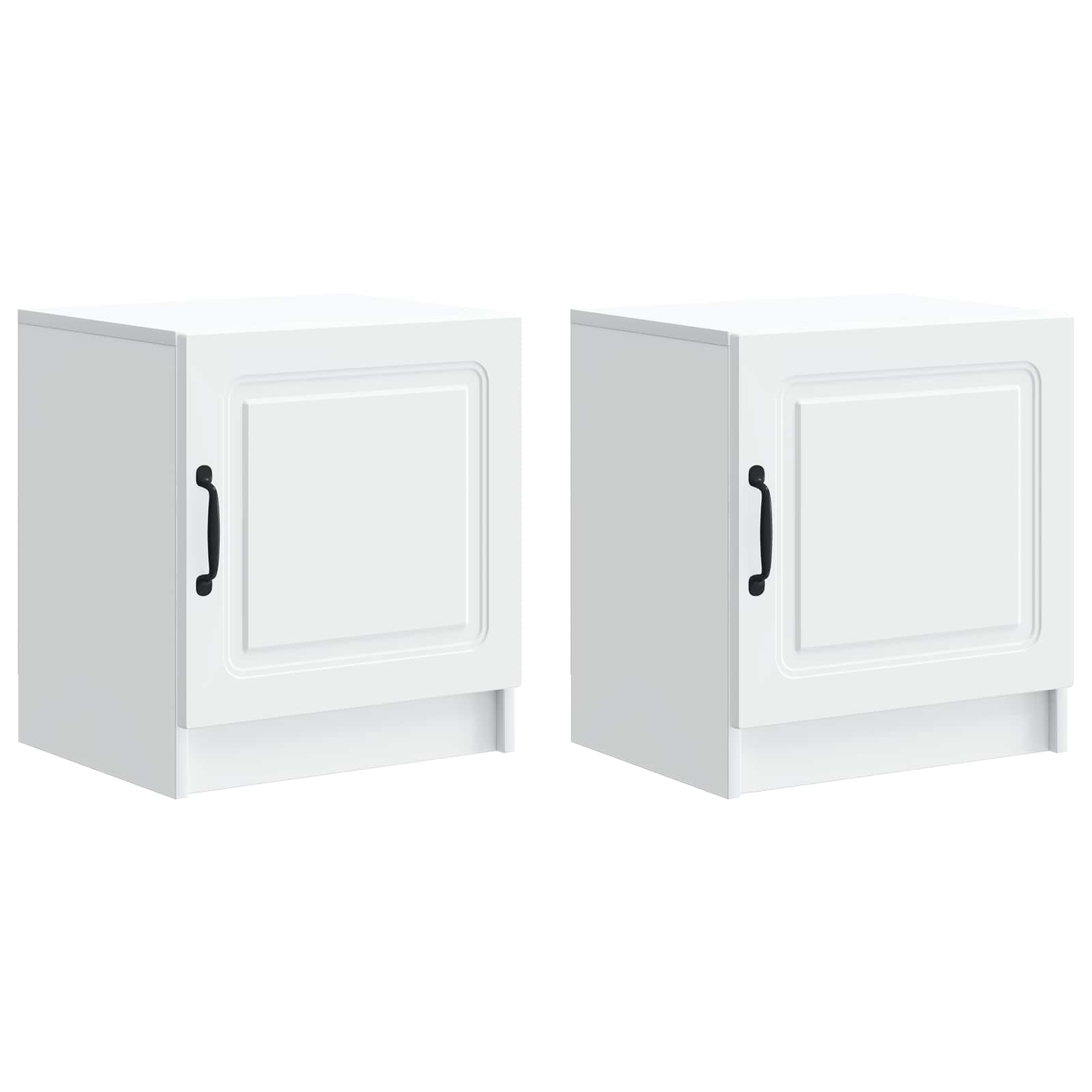 vidaXL Dulap de noapte 2 pcs Alb 43 x 34,5 x 47 cm Lemn prelucrat