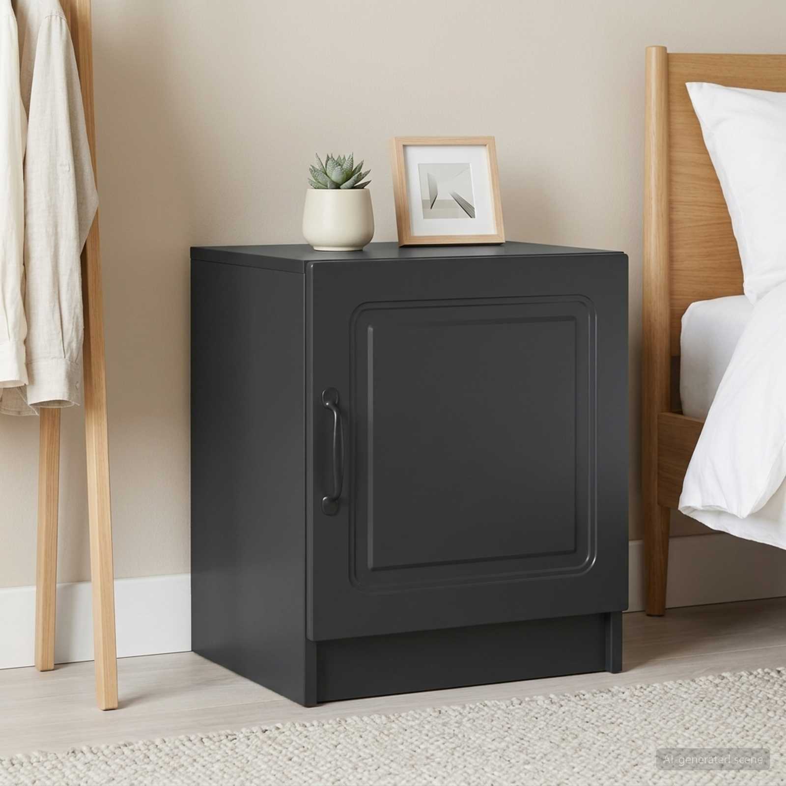 Κομοδίνο 2 pcs Μαύρο 43 x 34,5 x 47 εκ. Επεξεργασμένο Ξύλο