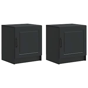 Noční skříňka 2 pcs Černá 43 x 34,5 x 47 cm Kompozitní dřevo - obrázek 2