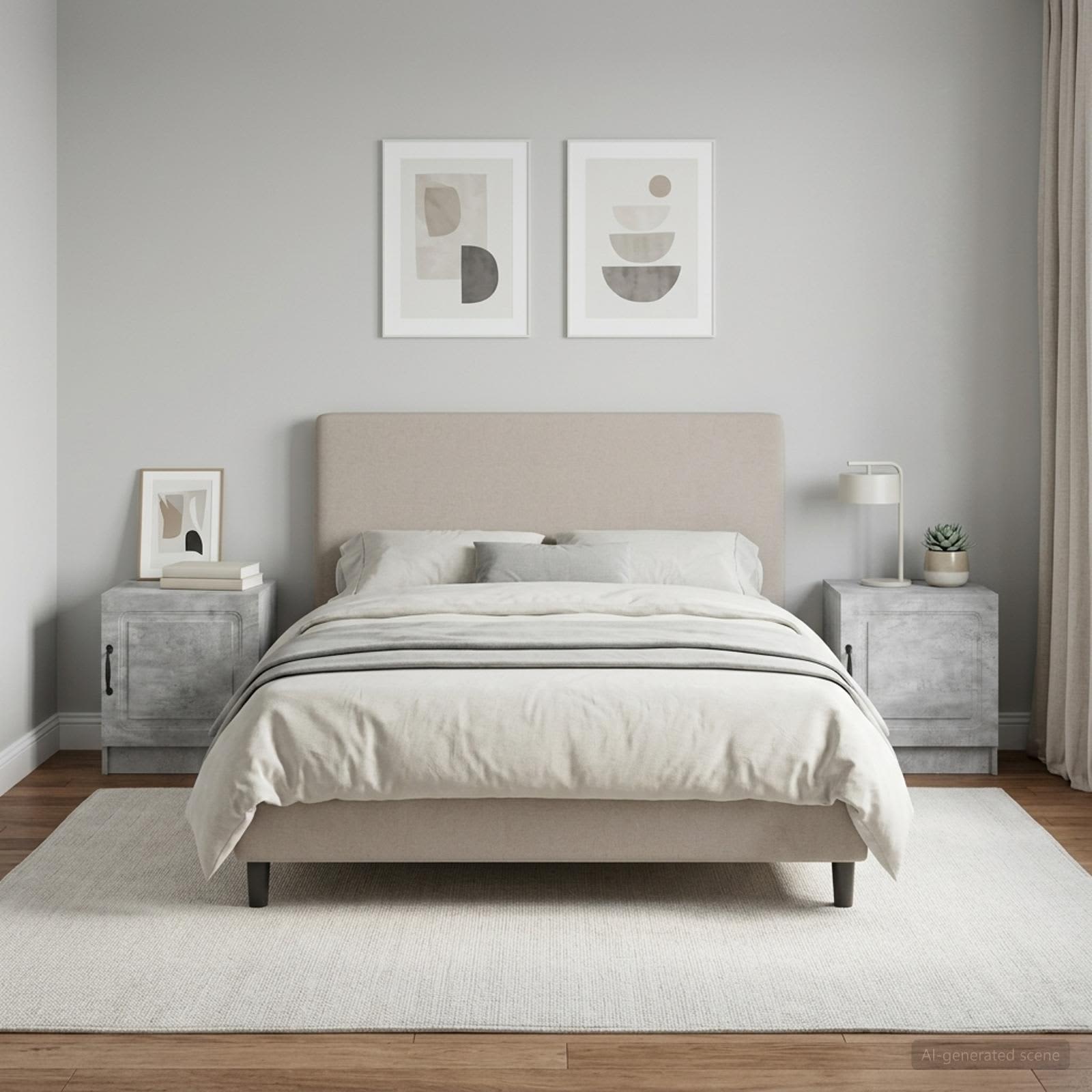 Κομοδίνο 2 pcs Γκρι Σκυροδέματος 43 x 34,5 x 47 εκ.