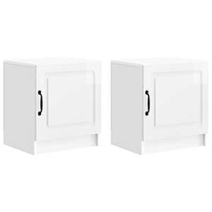 Noční skříňka 2 pcs Bílá s vysokým leskem 43 x 34,5 x 47 cm - obrázek 2