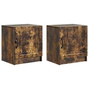 Noční skříňka 2 pcs Kouřový dub 43 x 34,5 x 47 cm - obrázek 2