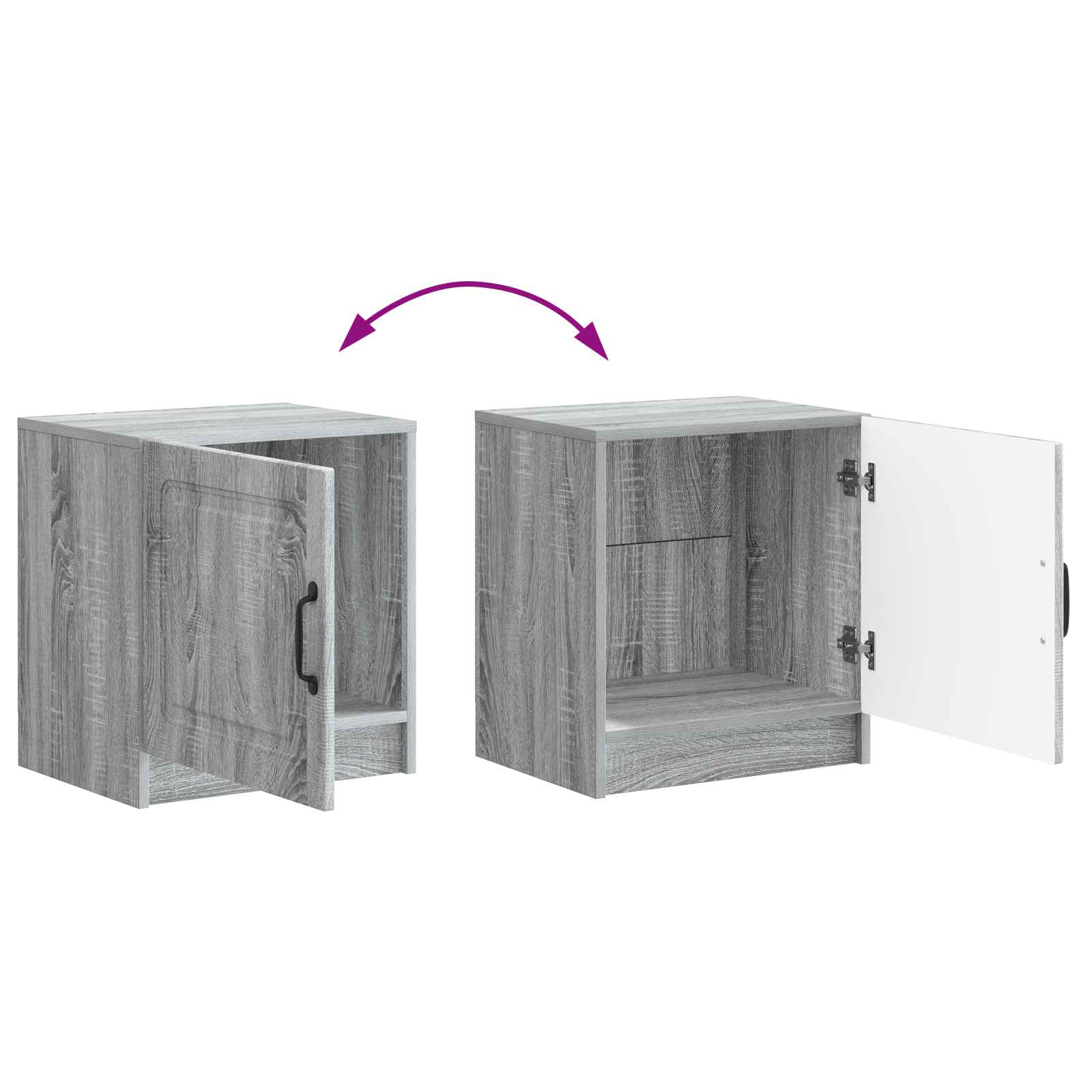 Nočna omarica Siva Sonoma 43 x 34,5 x 47 cm Inženirski les - slika 9