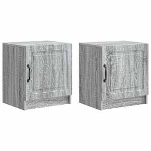 Noční skříňka 2 pcs Šedá sonoma 43 x 34,5 x 47 cm - obrázek 2