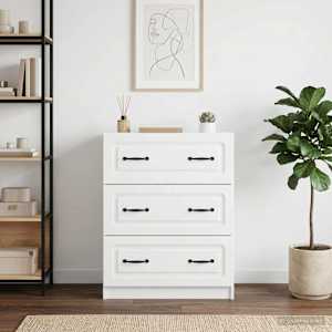 Skříň se zásuvkami Bílá s vysokým leskem 66 x 34,5 x 87 cm - obrázek 1