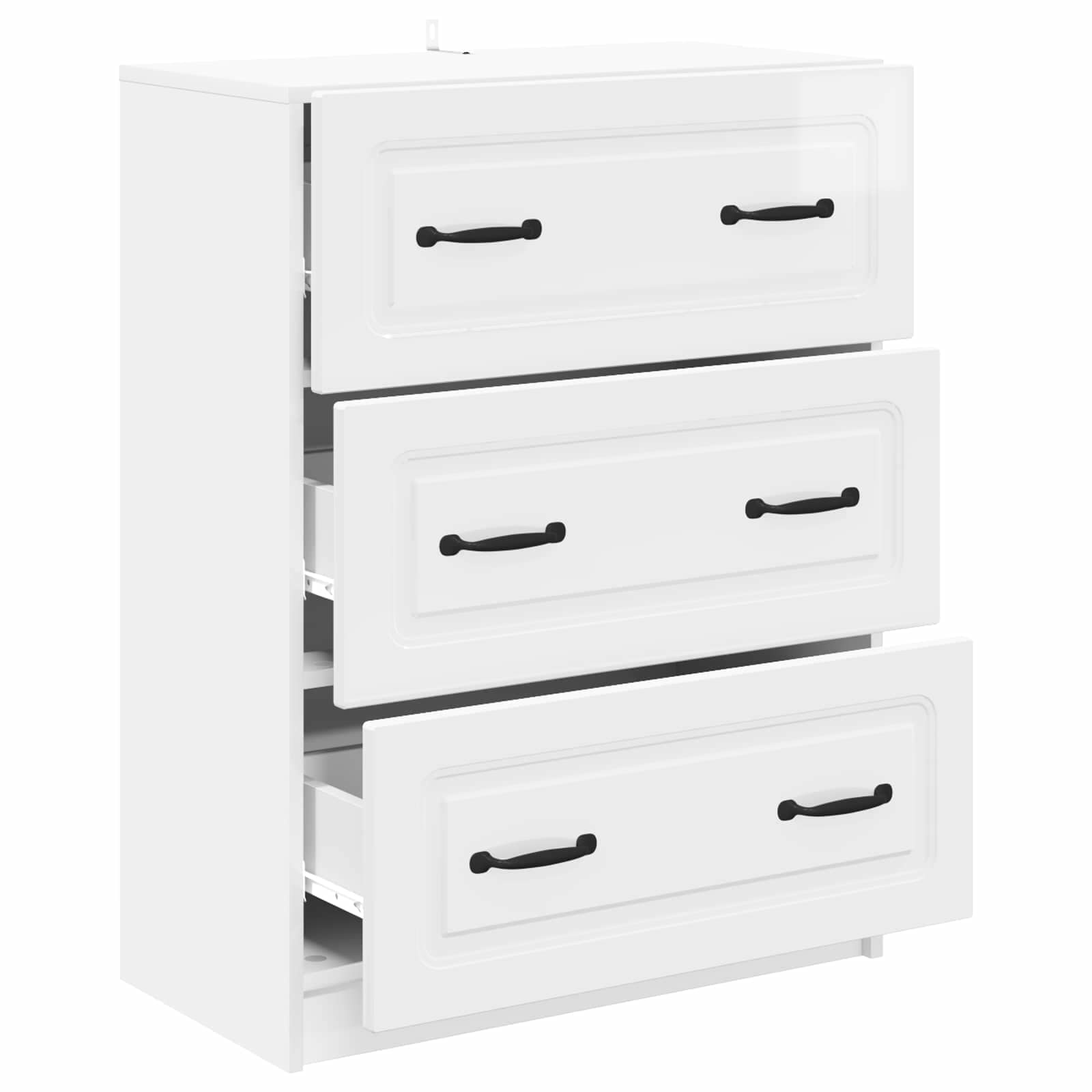 Ντουλάπι με Συρτάρια Γυαλιστερό Λευκό 66 x 34,5 x 87 εκ. - Image 3
