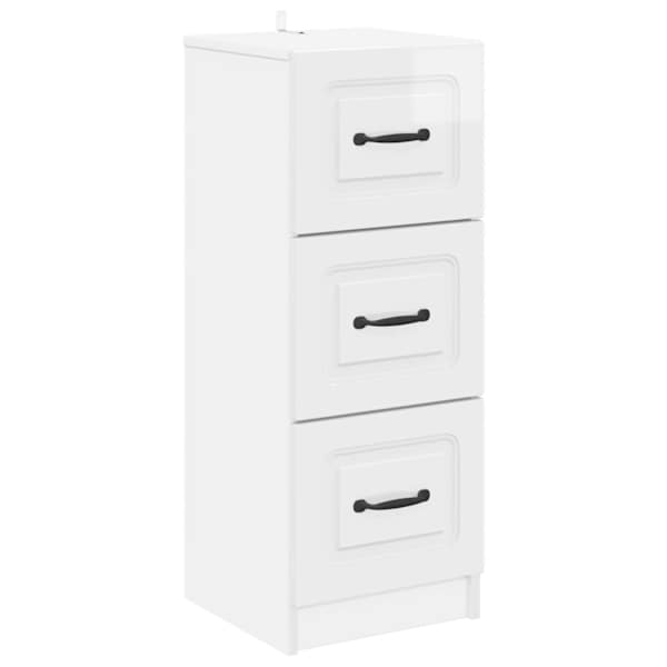 vidaXL Sahtlib&uuml;roo K&otilde;rgl&auml;ikega valge 33 x 34,5 x 87 cm Tehispuit