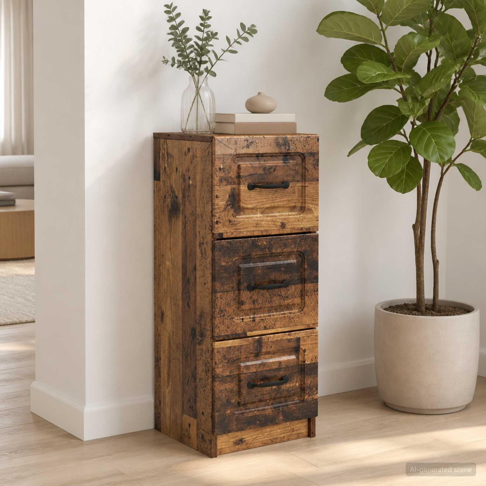 Ντουλάπι με Συρτάρια Παλαιωμένο ξύλο 33 x 34,5 x 87 εκ. - Image 4