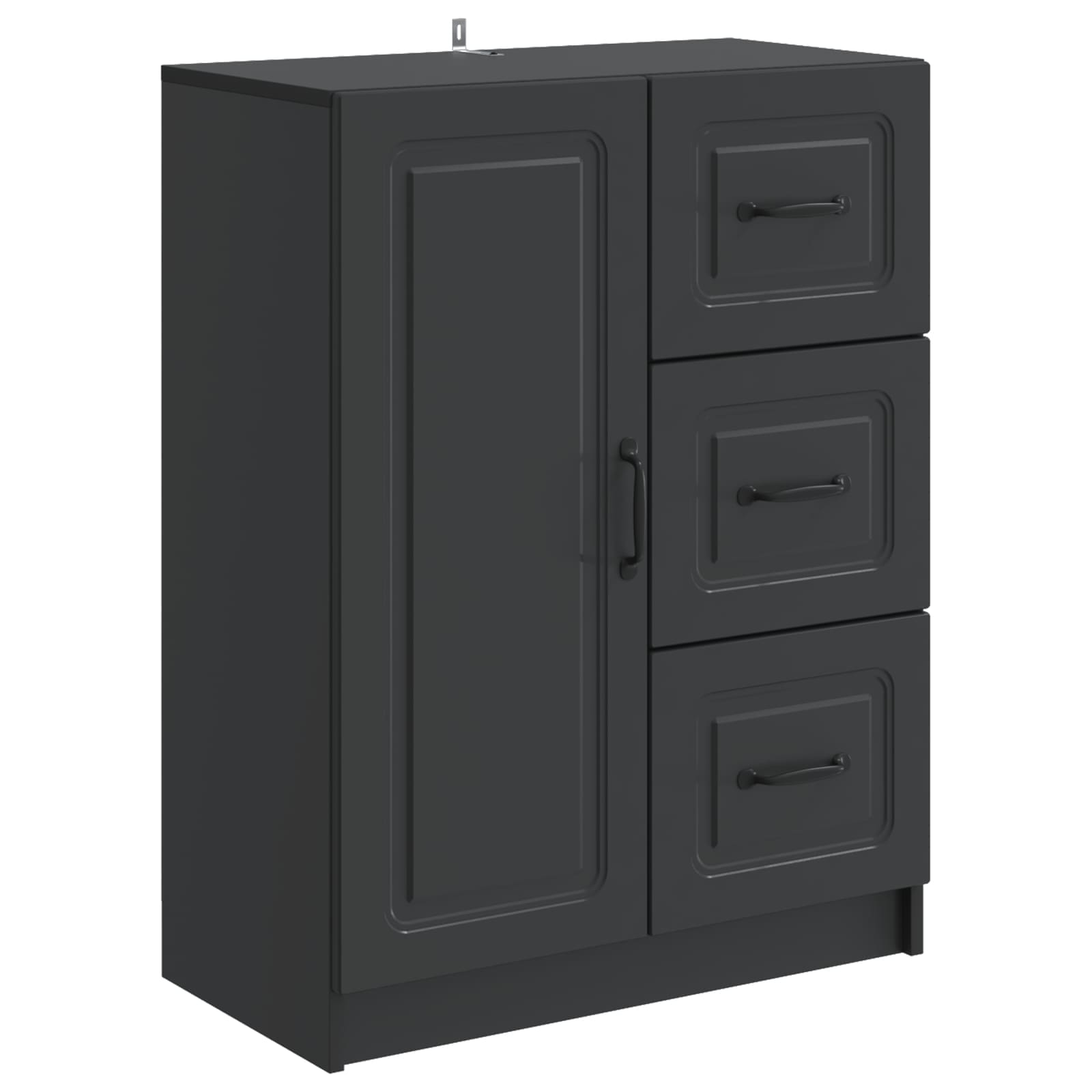 vidaXL Bufet cu sertar Negru 66 x 34,5 x 87 cm Lemn prelucrat