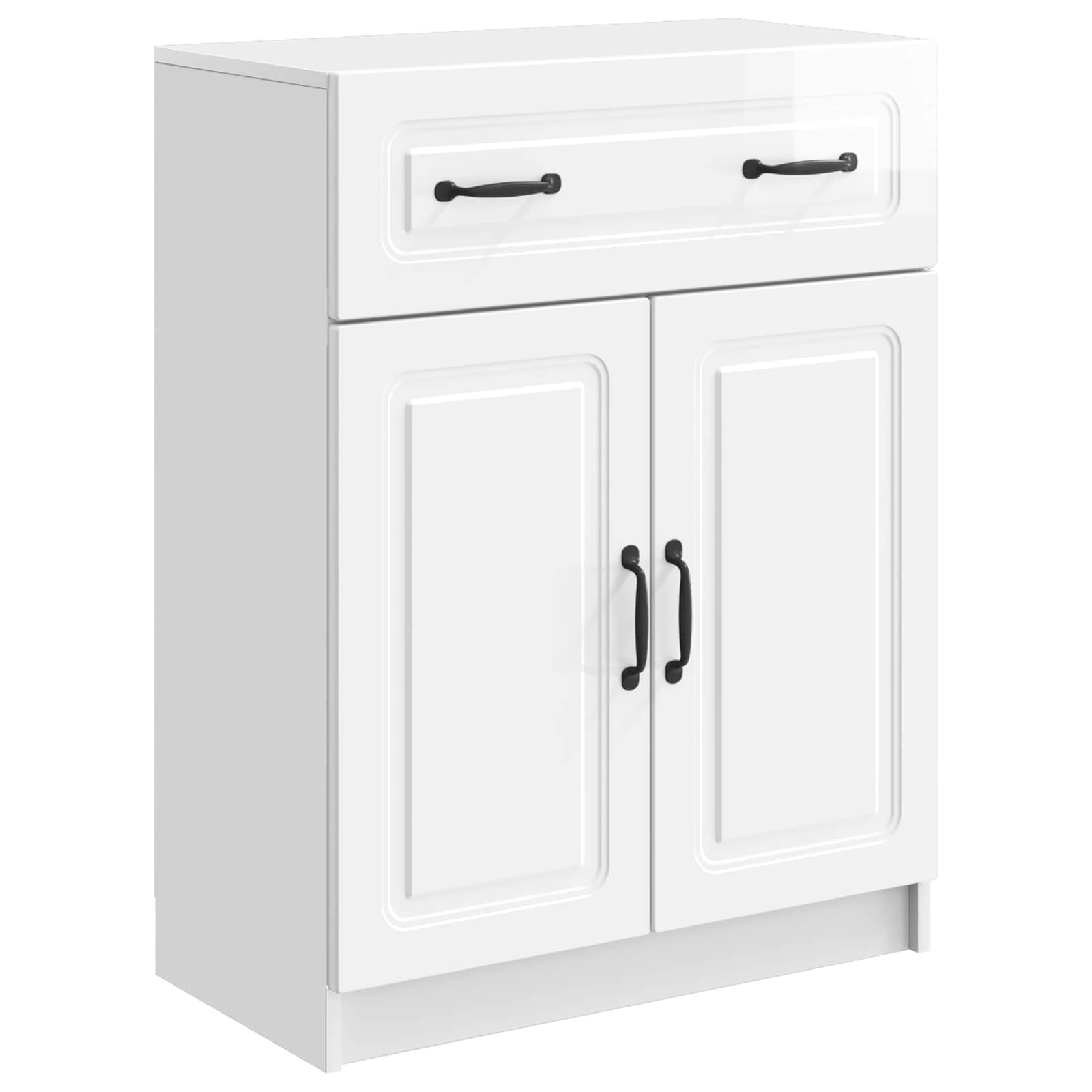 vidaXL Bufet Alb foarte lucios 66 x 34,5 x 87 cm Lemn prelucrat