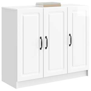 Servírovací skříň Bílá s vysokým leskem 89 x 34,5 x 77 cm - obrázek 3