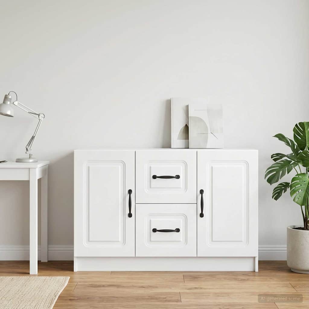 vidaXL Bufet Alb 89 x 34,5 x 57 cm Lemn prelucrat